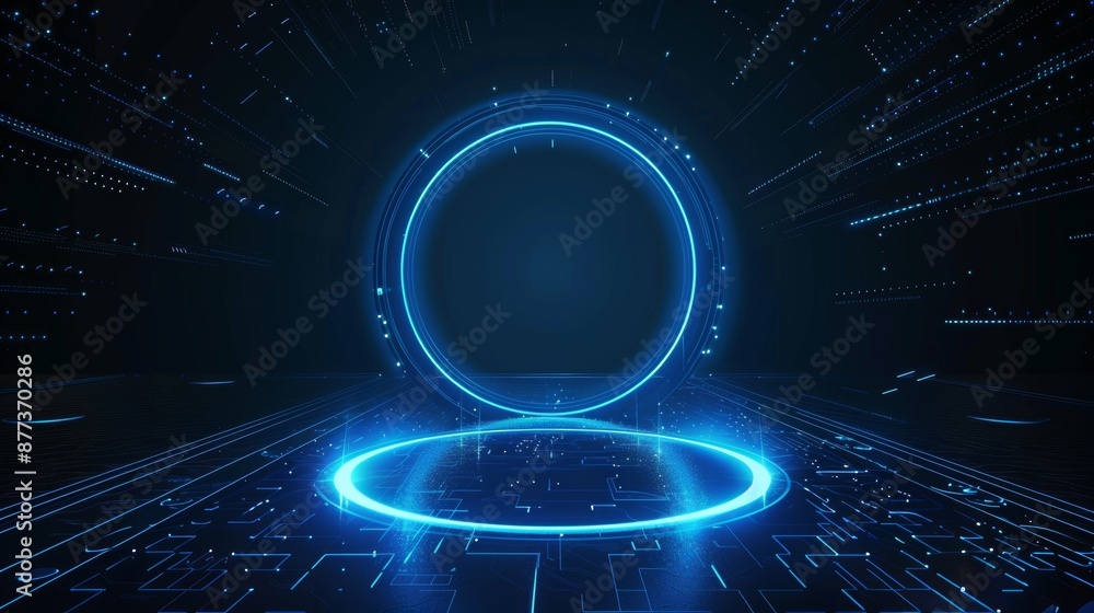 Poster digital data network protection. all kinds of hi-tech, science, technology and futuristic concepts c