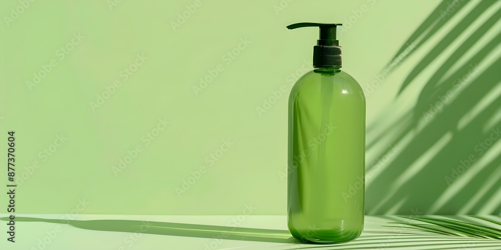 Poster capturing the minimalist essence a photo showcasing elegant and simple shampoo design with a natural