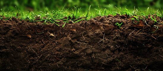Closeup of garden and lawn fertilizer depicting a concept related to gardening soil and plant health with empty space for adding images. Copy space image. Place for adding text and design