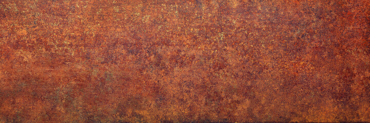 weathered iron surface, panoramic background. rusty metal texture