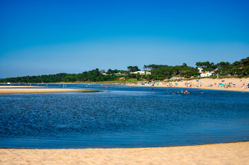 Lagoa de Albufeira beach in Sesimbra, Portugal.