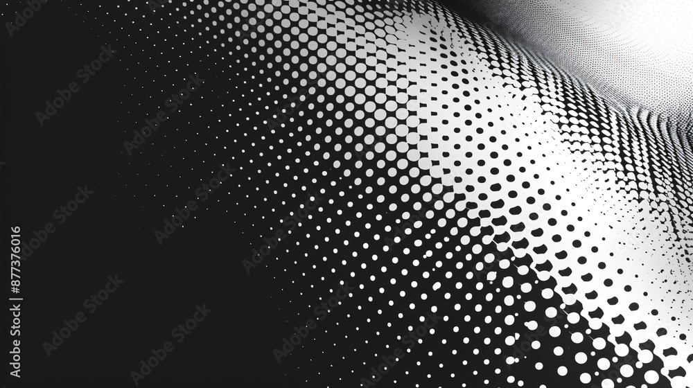 Poster Abstract halftone background with dots gradient, vector illustration. Black and white color dots texture pattern for design elements, print or web poster template. Vector Illustration