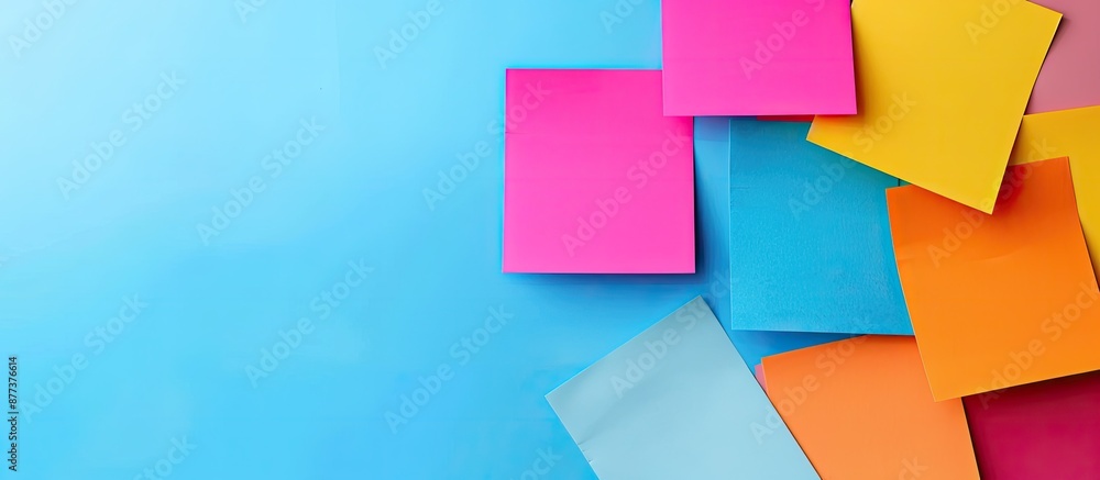 Poster colorful sticky notes with copy space image