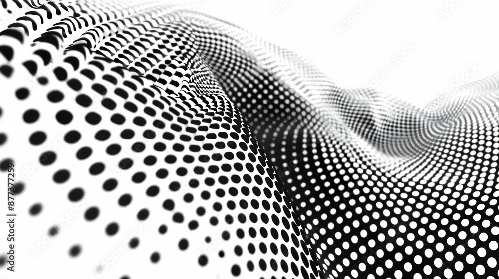 Poster abstract halftone background with dots gradient, vector illustration. black and white color dots tex