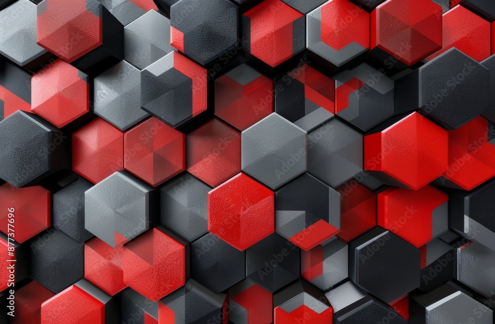 Poster hexagonal surface in abstract 3d rendering.
