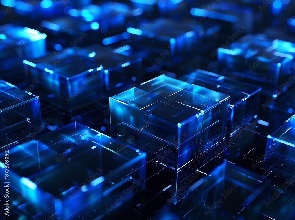 Poster digitally created abstract cubes background