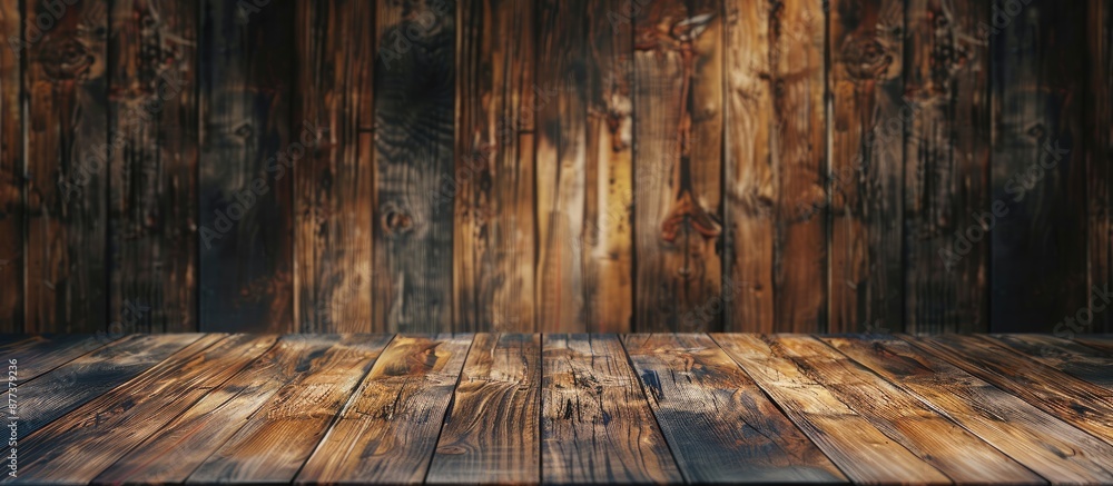 Poster vertical brown wooden table texture with copy space image for design background