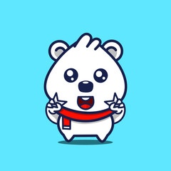 Cute cartoon polar bear