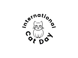 International Cat Day vector image.animal logo, cat logo.