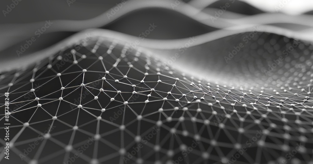 Poster a 3d rendering of a technological surface on a modern background