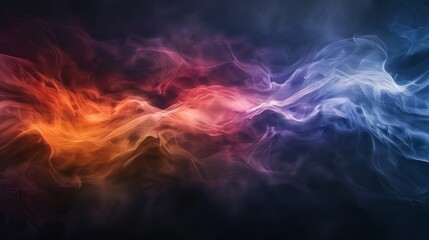 Abstract background with swirling red and blue smoke.