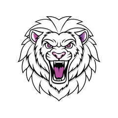 Lion Face Mascot Logo Neon Design