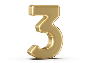 Gold 3D Number 3