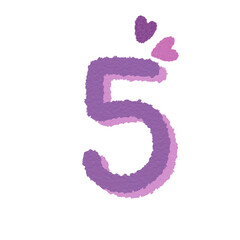 purple number five 