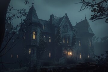 A Creepy Old Mansion in the Gloaming