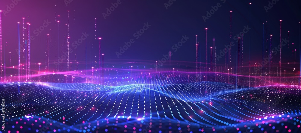 Poster graph with dot point connection and gradient line. design concept based on internationalization, soc