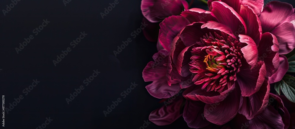 Aufkleber a stunning magenta peony elegantly displayed against a dark background creating a lovely floral bann