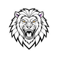 Lion Face Mascot Logo Neon Design