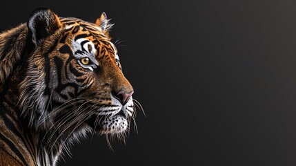 Portrait of a Sumatran tiger with intense eyes.