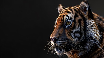Beautiful Sumatran tiger in a thoughtful pose.
