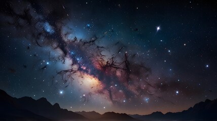 Fototapeta premium An awe-inspiring view of the cosmos, dense with stars and illuminated by the light of distant celestial bodies