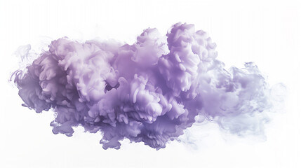 Fototapeta premium Ethereal Dark Light Pastel Smokey Hovering Cloud on White Background