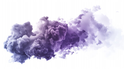 Fototapeta premium Ethereal Dark Light Pastel Smokey Cloud Hovering on White Background