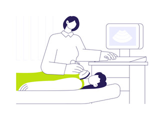 Thyroid check up abstract concept vector illustration.