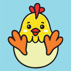 Cute little chick vector graphic illustration