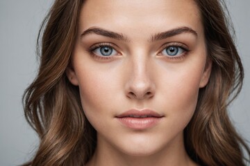 Fototapeta premium Beauty portrait of female face with natural skin