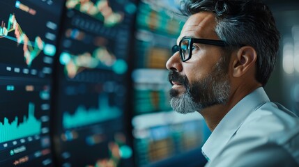 Currency trading, diverse professionals discussing investments, emotional engagement, vibrant financial environment