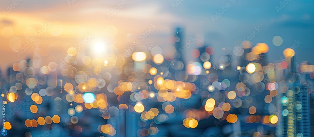 Aufkleber cityscape featuring blurred background with bokeh effect perfect for copy space image