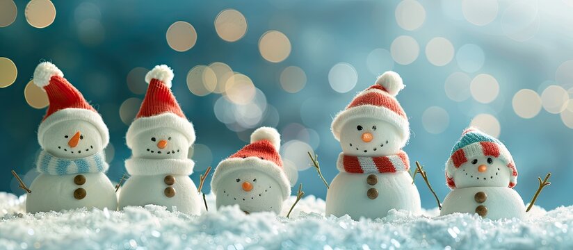 Hand crafted snowmen toy with copy space image - Powered by Adobe