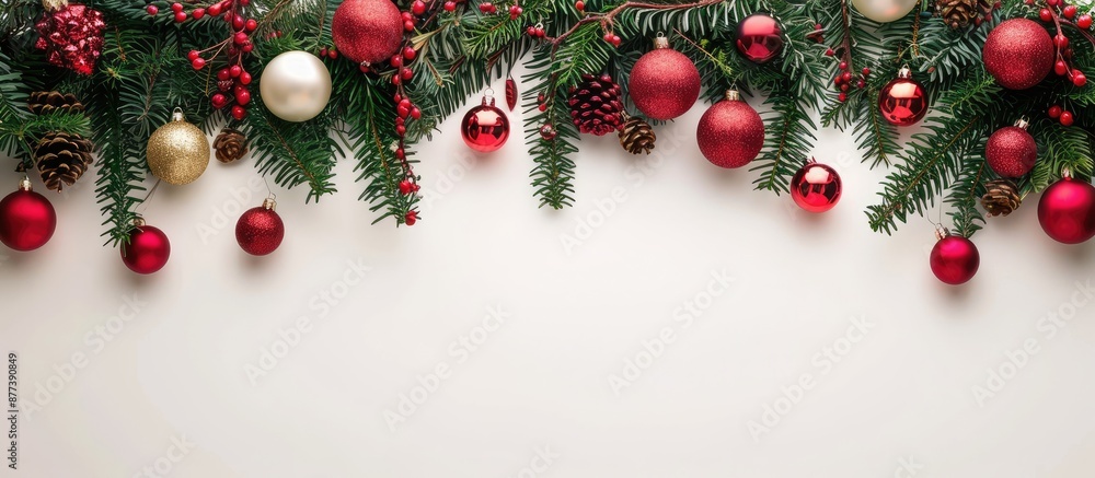 Canvas Prints Christmas garlands with ample copy space image on a broad backdrop