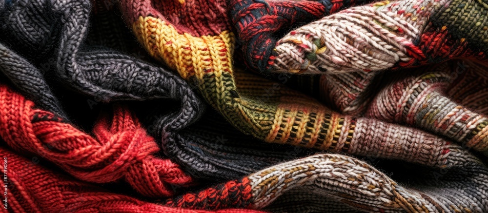 Poster knitted plaid creating a cozy backdrop with copy space image