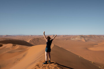 person in desert, sossusvlei, namibia