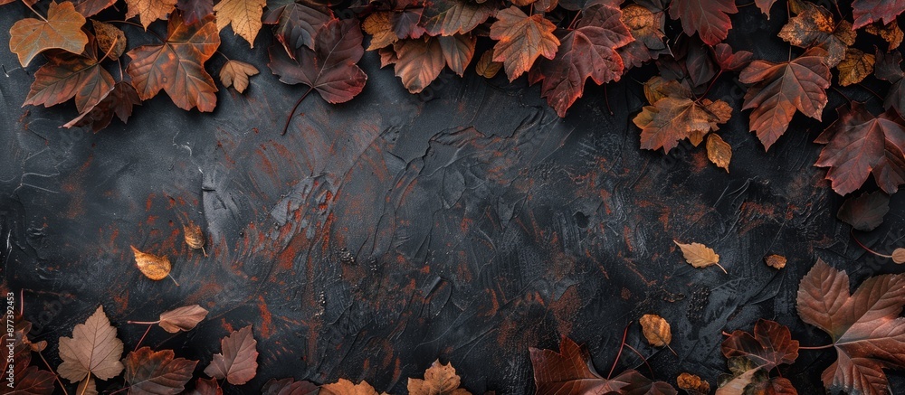 Sticker fall leaves backdrop photo with copy space image