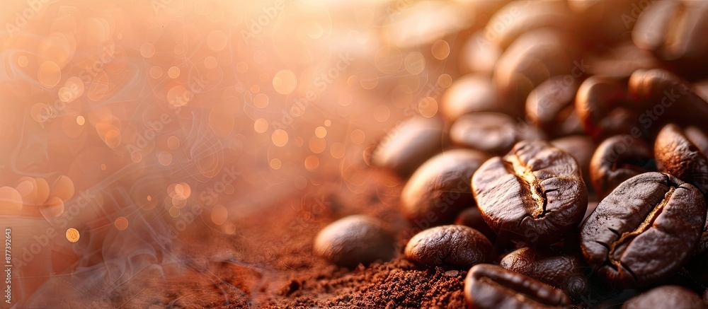 Poster background with a copy space image of coffee beans