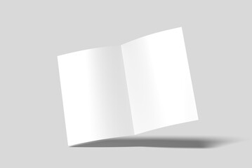 Two Blank Half Fold Brochure Template For Your Presentation over grey background.