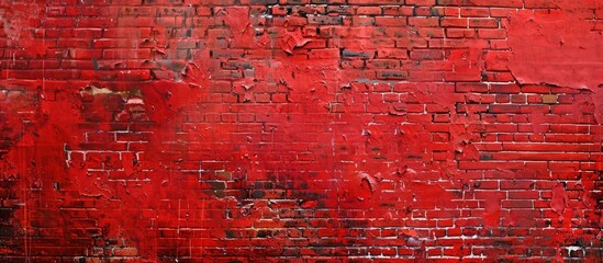 Obraz premium Red brick wall background with room for text or images. Copy space image. Place for adding text and design