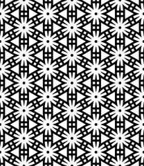 Black and white seamless abstract pattern. Background and backdrop. Grayscale ornamental design.