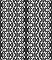 Black and white seamless abstract pattern. Background and backdrop. Grayscale ornamental design.