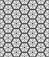 Black and white seamless abstract pattern. Background and backdrop. Grayscale ornamental design.