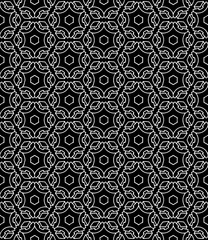 Black and white seamless abstract pattern. Background and backdrop. Grayscale ornamental design.