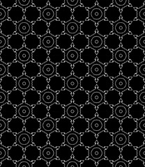 Black and white seamless abstract pattern. Background and backdrop. Grayscale ornamental design.