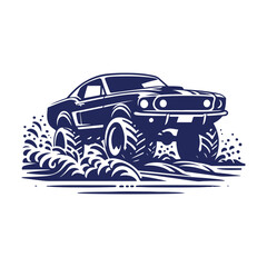 Obraz premium Vector Car silhouette icon design illustration template 