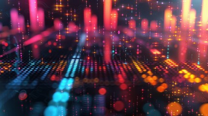 Fototapeta premium abstract digital sound equalizer. Linear wave-like sound.