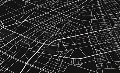 Naklejka premium Abstract City Map in Black and White