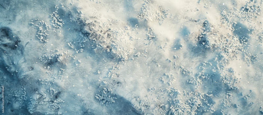 Poster snow texture seen from above with copy space for an image