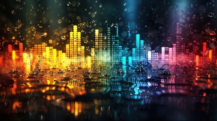 Fototapeta premium abstract digital sound equalizer. Linear wave-like sound.